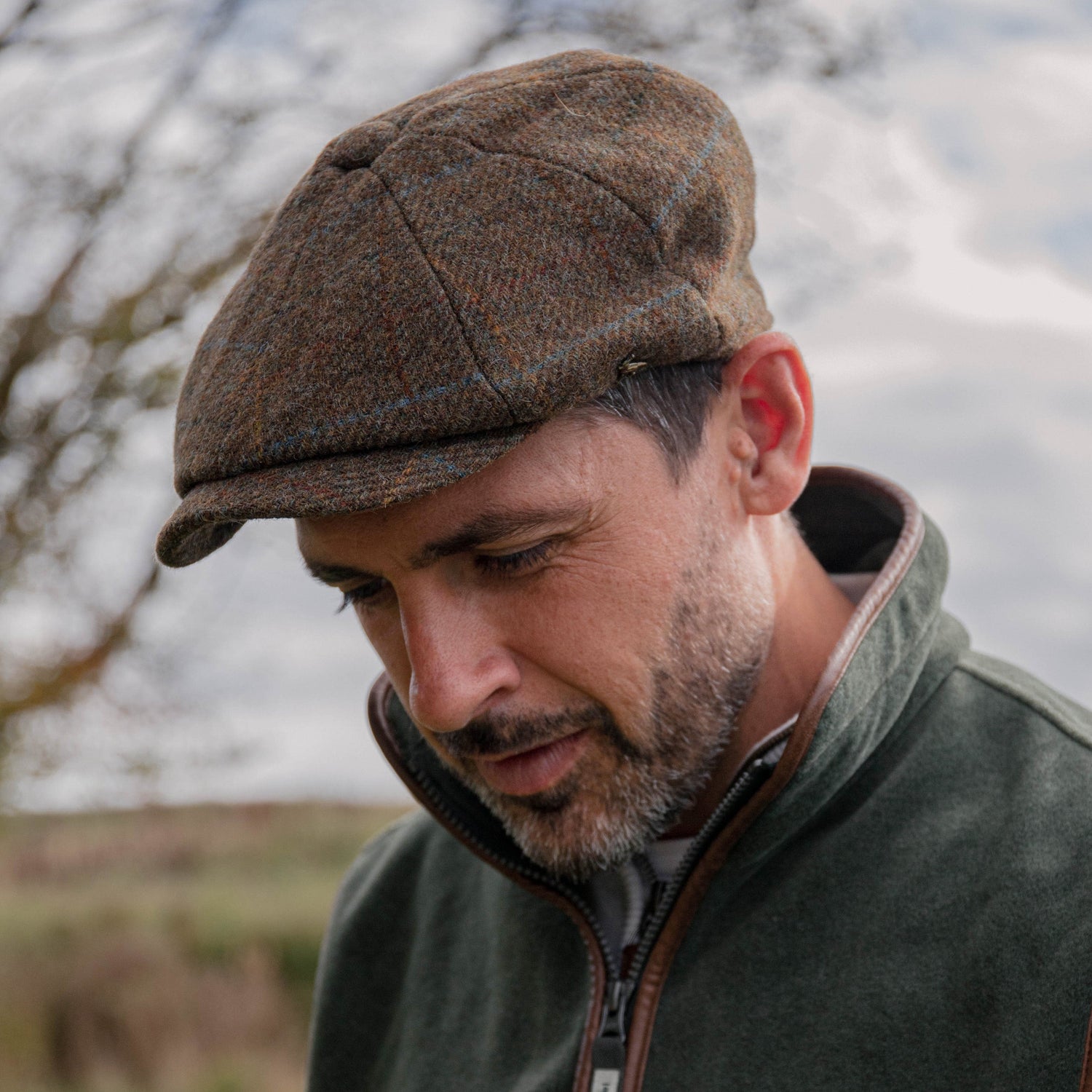 Hicks & Brown The Felsham Tweed Baker Boy Cap in Brown
