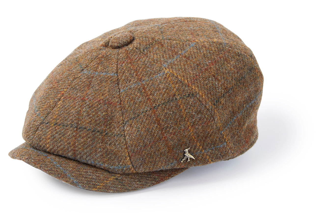 Hicks & Brown The Felsham Tweed Baker Boy Cap in Brown