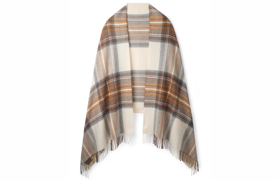 Hicks & Brown The Fornham Lambswool Scarf in Cream Check
