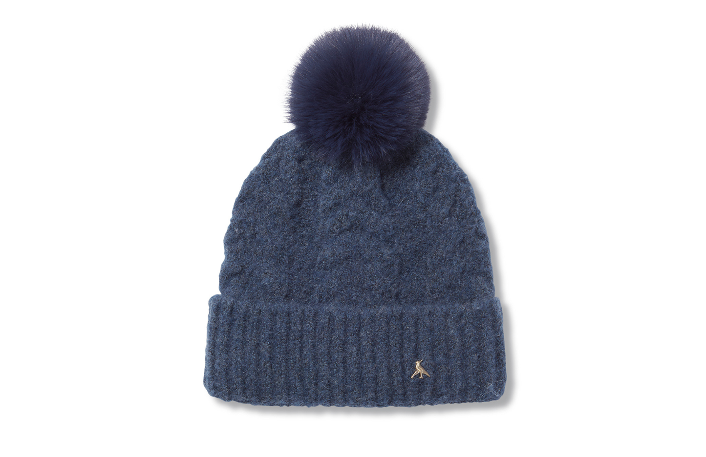 Hicks & Brown The Langham Pom Beanie in Airforce Blue