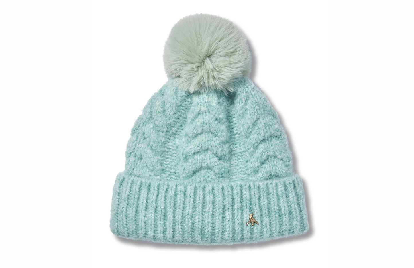 Load image into Gallery viewer, Hicks &amp;amp; Brown The Langham Pom Beanie in Mint Green
