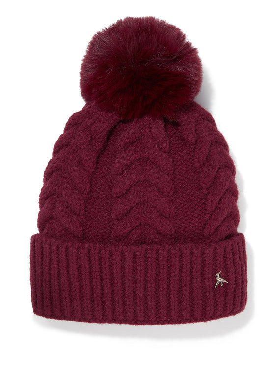 Hicks & Brown The Langham Pom Beanie in Plum