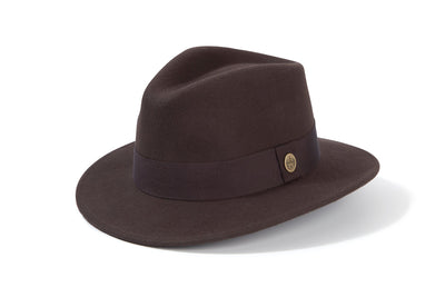 Hicks & Brown The Norfolk Fedora in Dark Brown