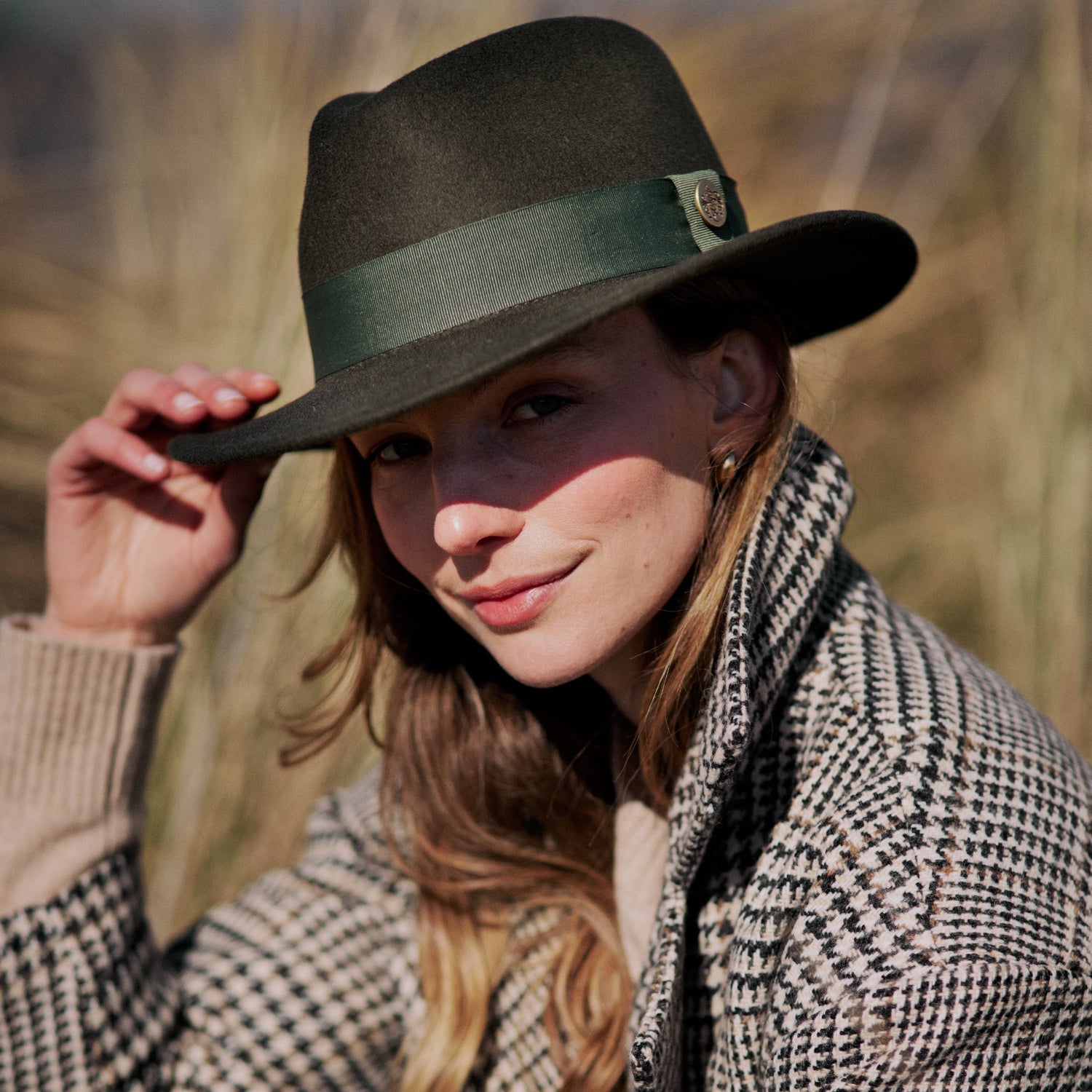 Hicks & Brown The Norfolk Fedora in Olive Green