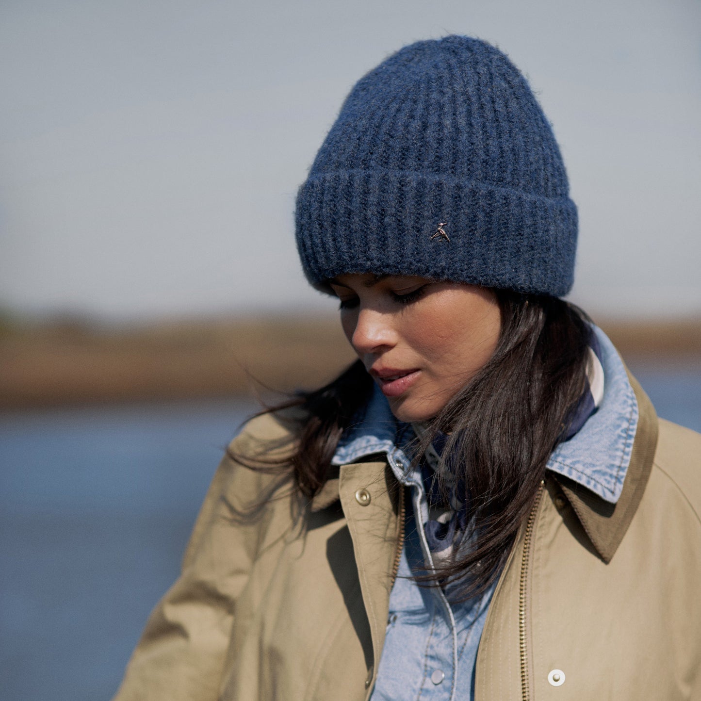 Hicks & Brown The Norton Rib Beanie in Airforce Blue