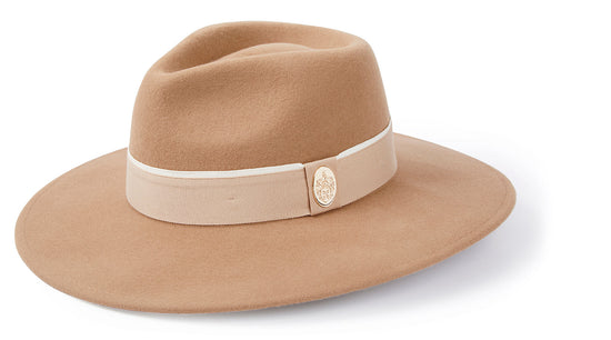 Load image into Gallery viewer, Hicks &amp;amp; Brown The Oxley Fedora in Camel
