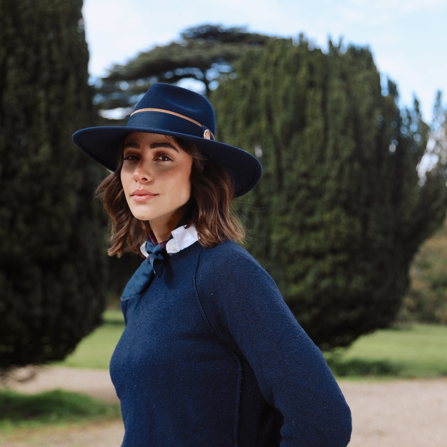 Hicks & Brown The Oxley Fedora in Navy