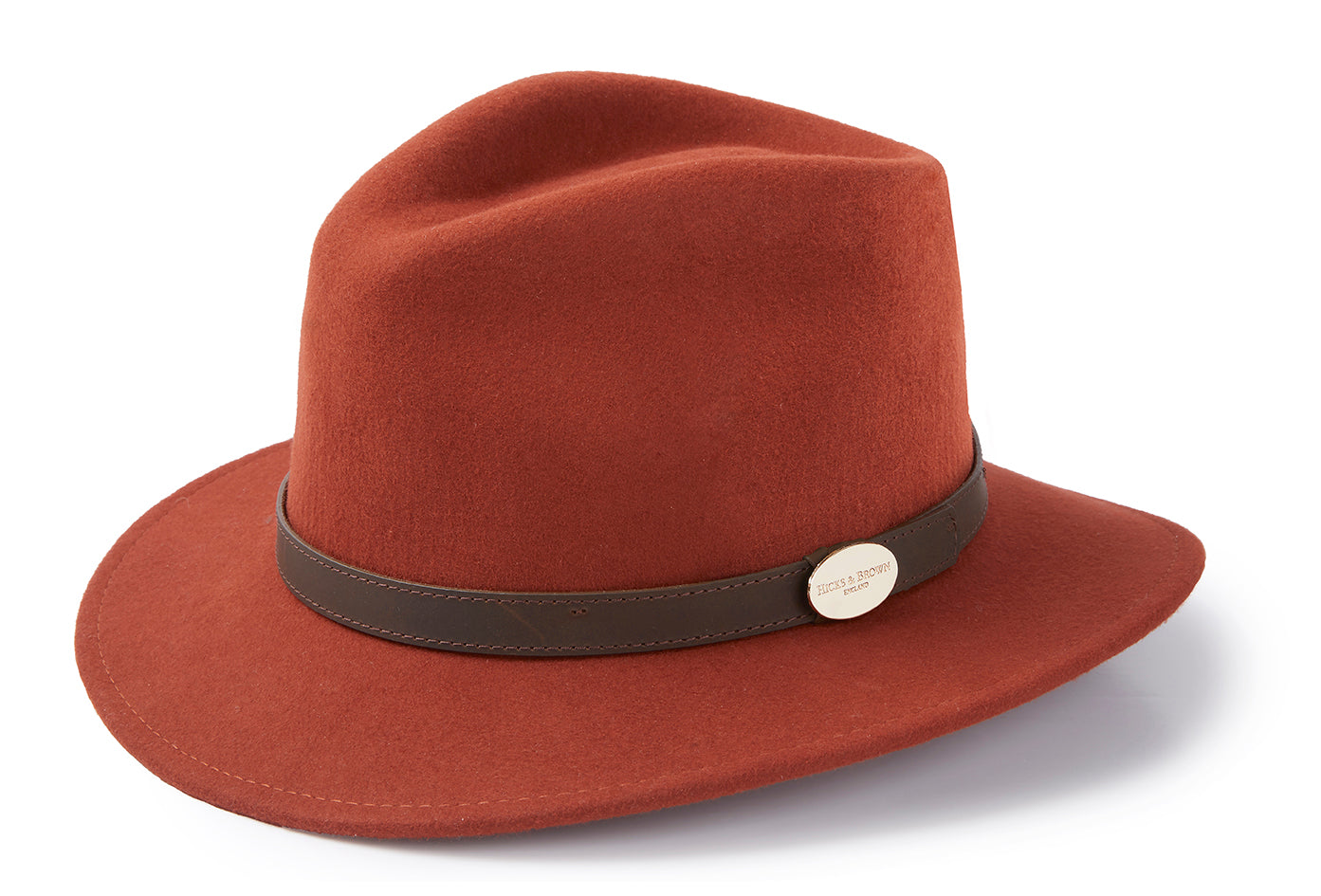 Hicks & Brown The Suffolk Fedora in Cinnamon (No Feather)