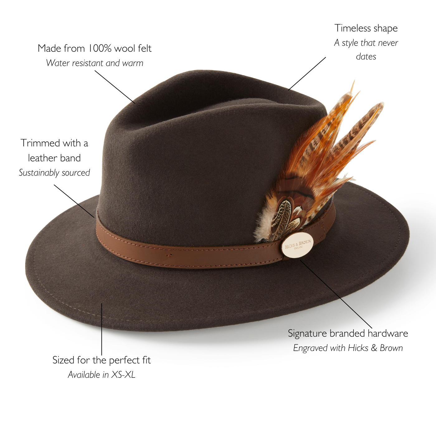 Brown leather fedora hat cheap