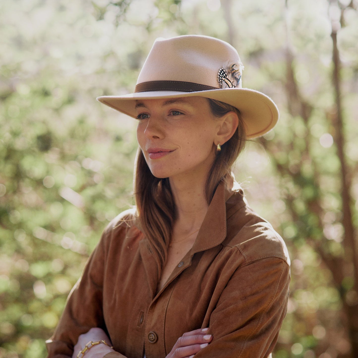 Hicks & Brown The Suffolk Fedora in Pebble (Fawn Feather)