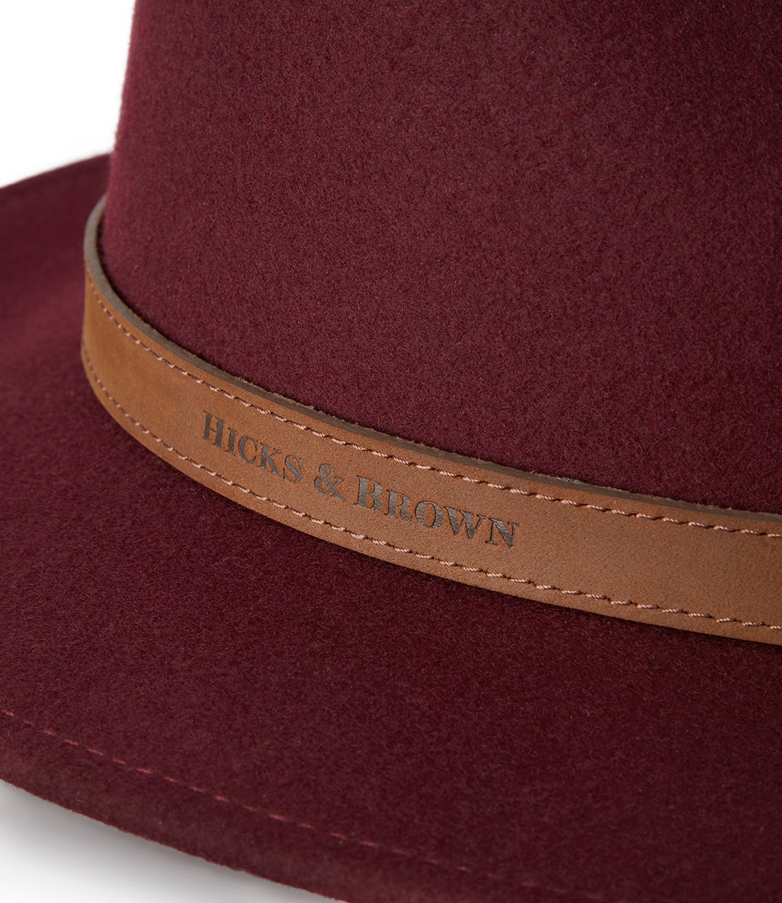 Hicks & Brown The Suffolk Fedora in Plum (Bronze Feather)
