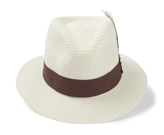 Hicks & Brown Fedora The Aldeburgh Fedora in Cream (Brown Ribbon)