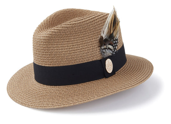 Load image into Gallery viewer, Hicks &amp;amp; Brown Fedora The Aldeburgh Fedora in Natural (Black Ribbon)
