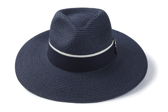 Load image into Gallery viewer, Hicks &amp;amp; Brown Fedora The Hemley Fedora in Navy
