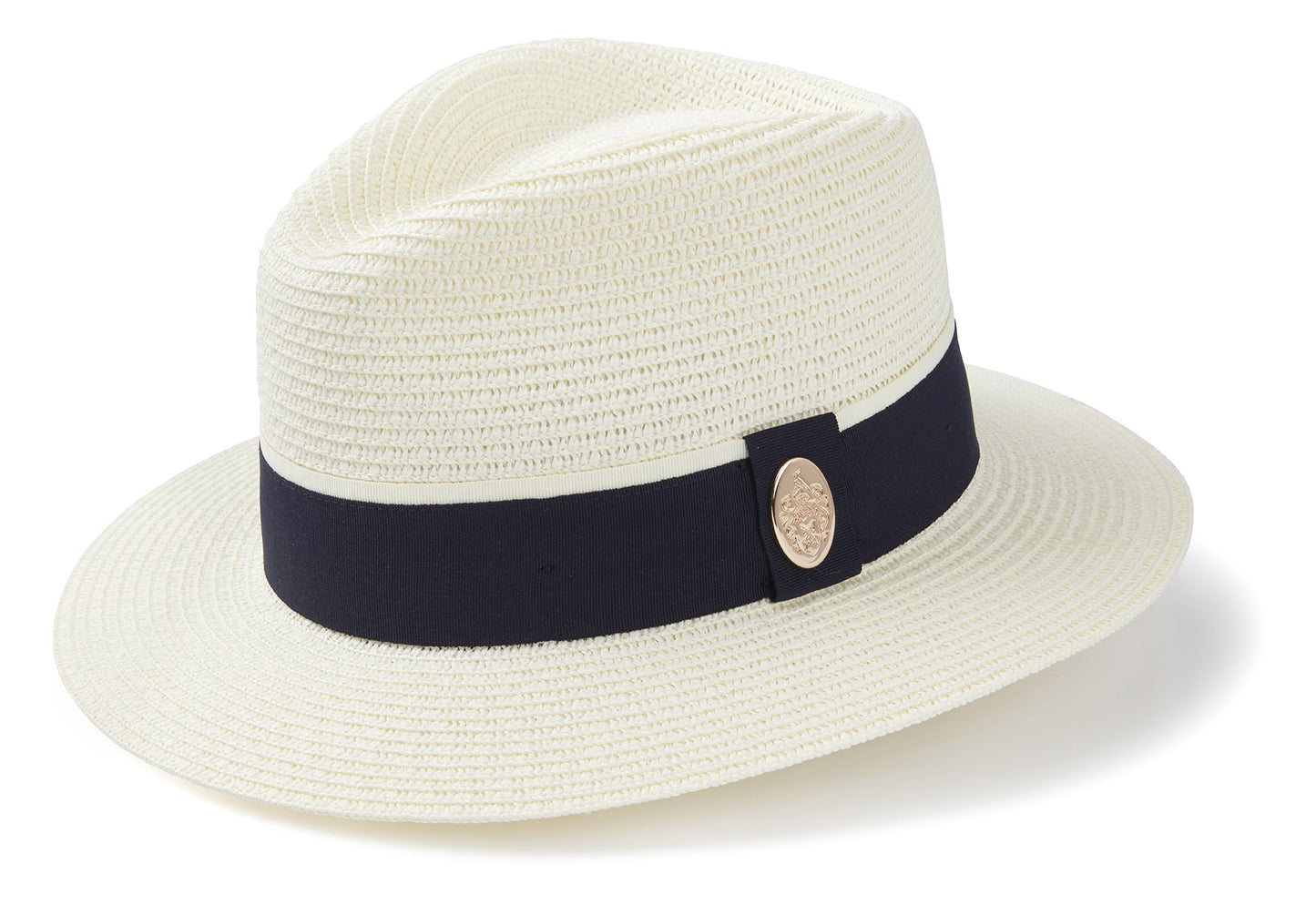 Load image into Gallery viewer, Hicks &amp;amp; Brown Fedora The Orford Fedora (Navy Ribbon)
