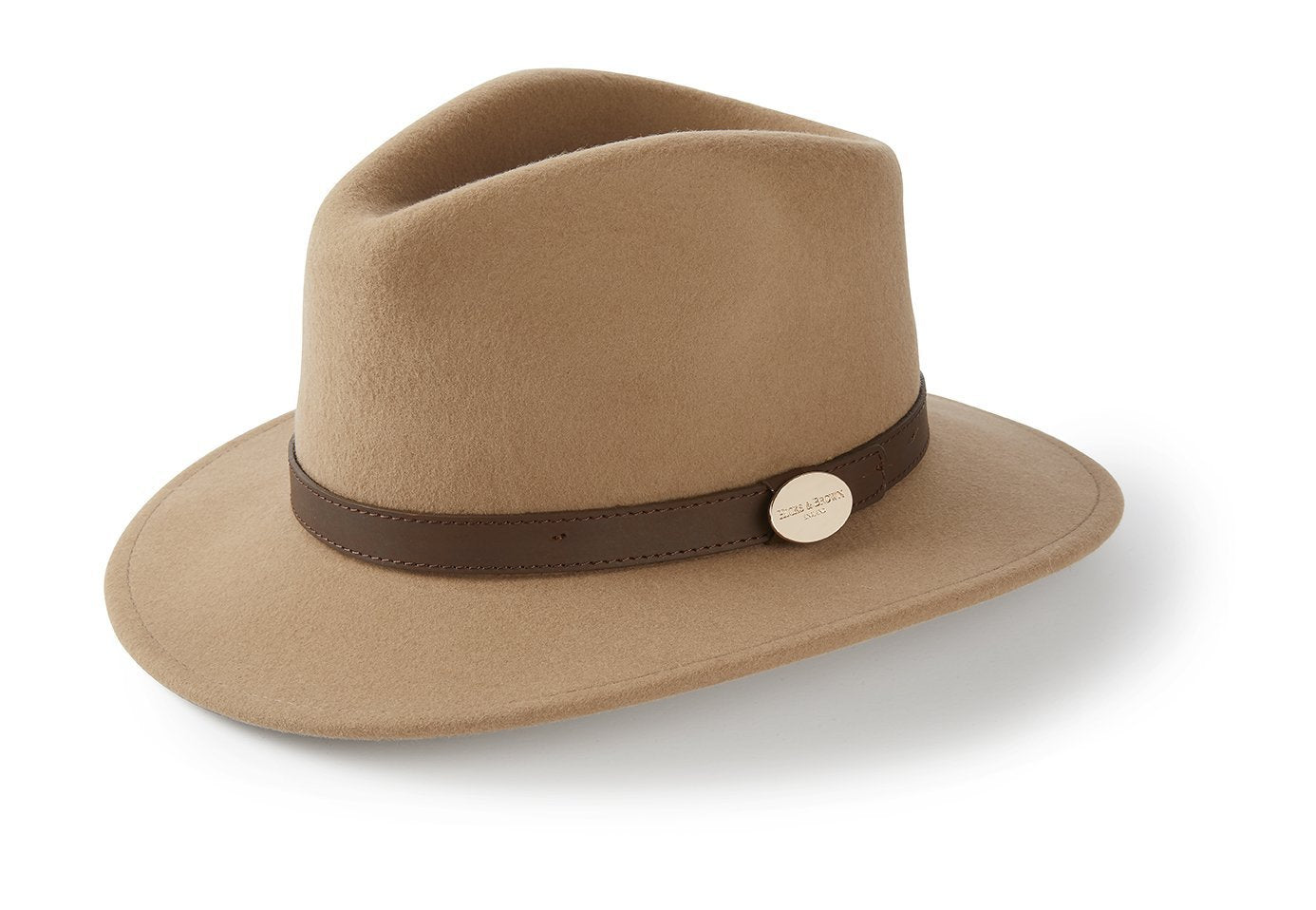 Hicks & Brown Fedora The Suffolk Fedora in Camel (No Feather)