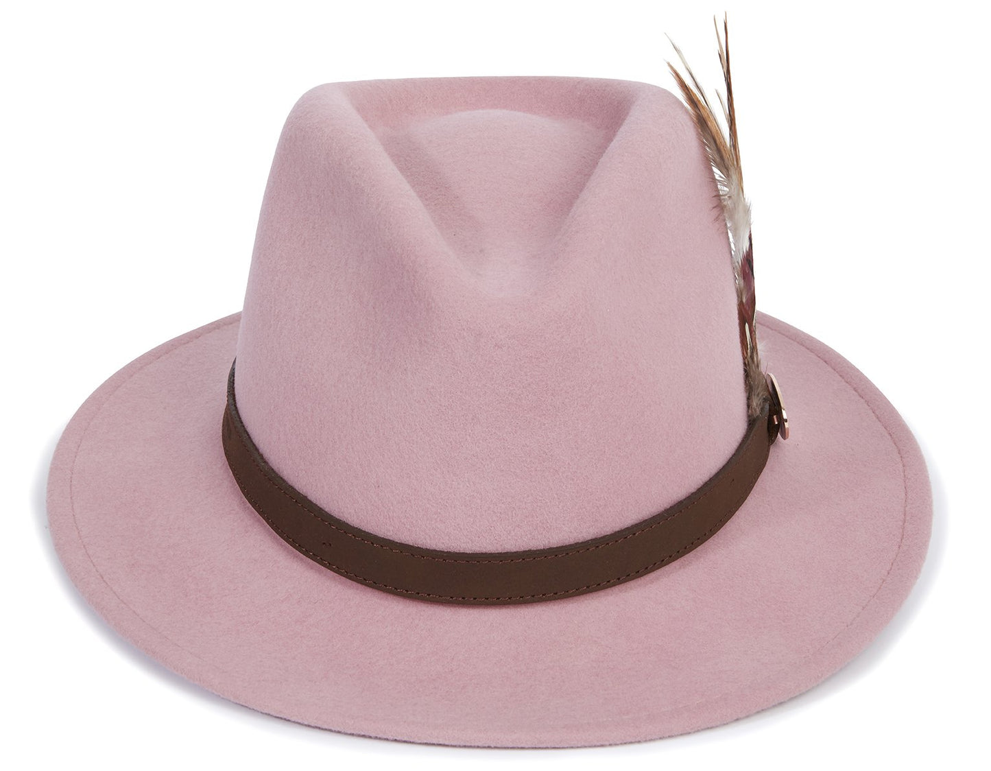 Hicks & Brown Fedora The Suffolk Fedora in Dusky Pink (Gamebird Feather)