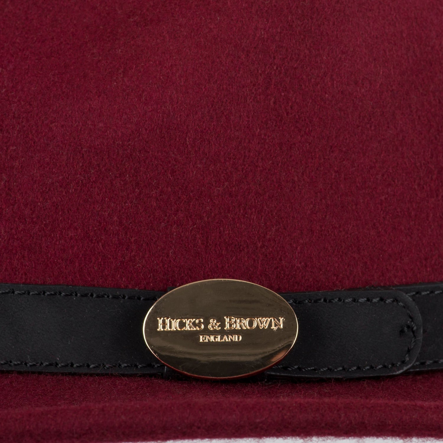 Hicks & Brown Fedora The Suffolk Fedora in Maroon (No Feather)