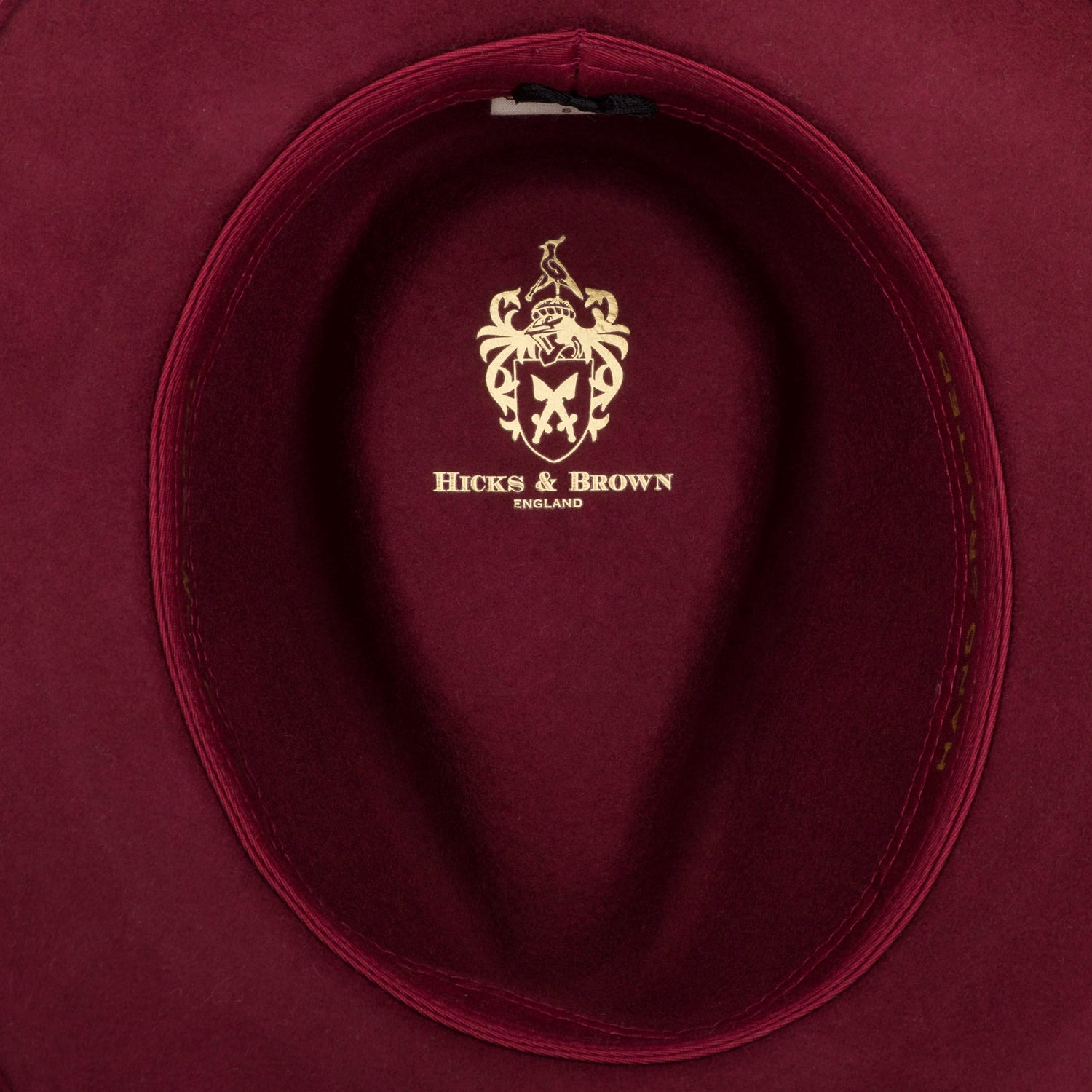 Hicks & Brown Fedora The Suffolk Fedora in Maroon (No Feather)