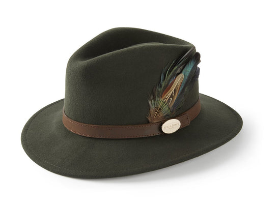 Hicks & Brown Fedora The Suffolk Fedora in Olive Green (Classic Feather)