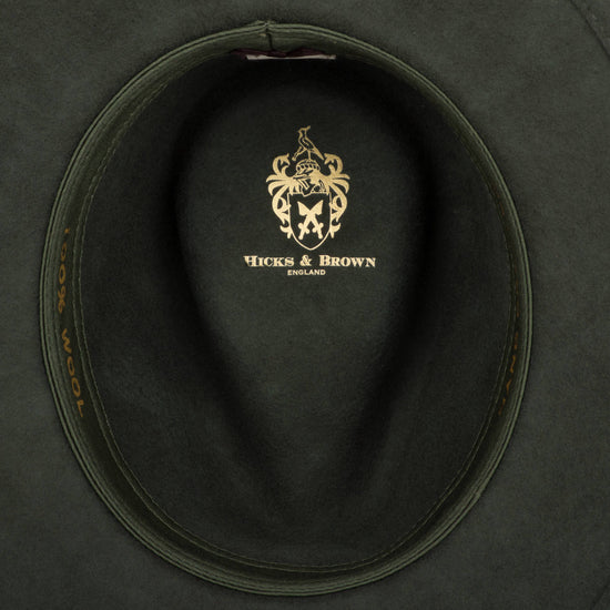 Hicks & Brown Fedora The Suffolk Fedora in Olive Green (Classic Feather)