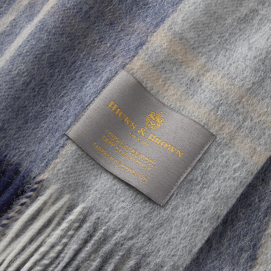 Hicks & Brown The Ashby Lambswool Scarf in Grey Check