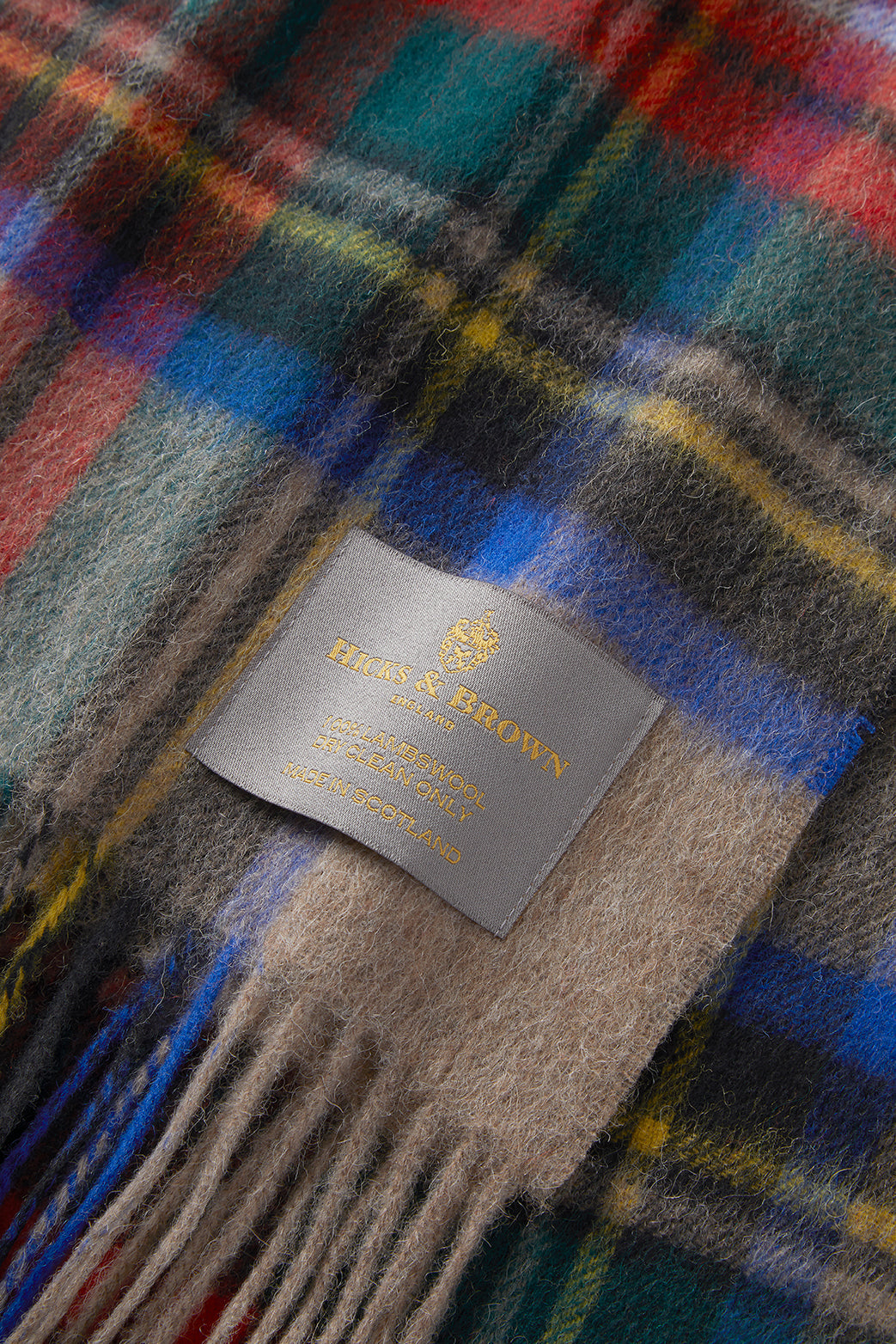 Hicks & Brown The Ashby Lambswool Scarf in Red Check