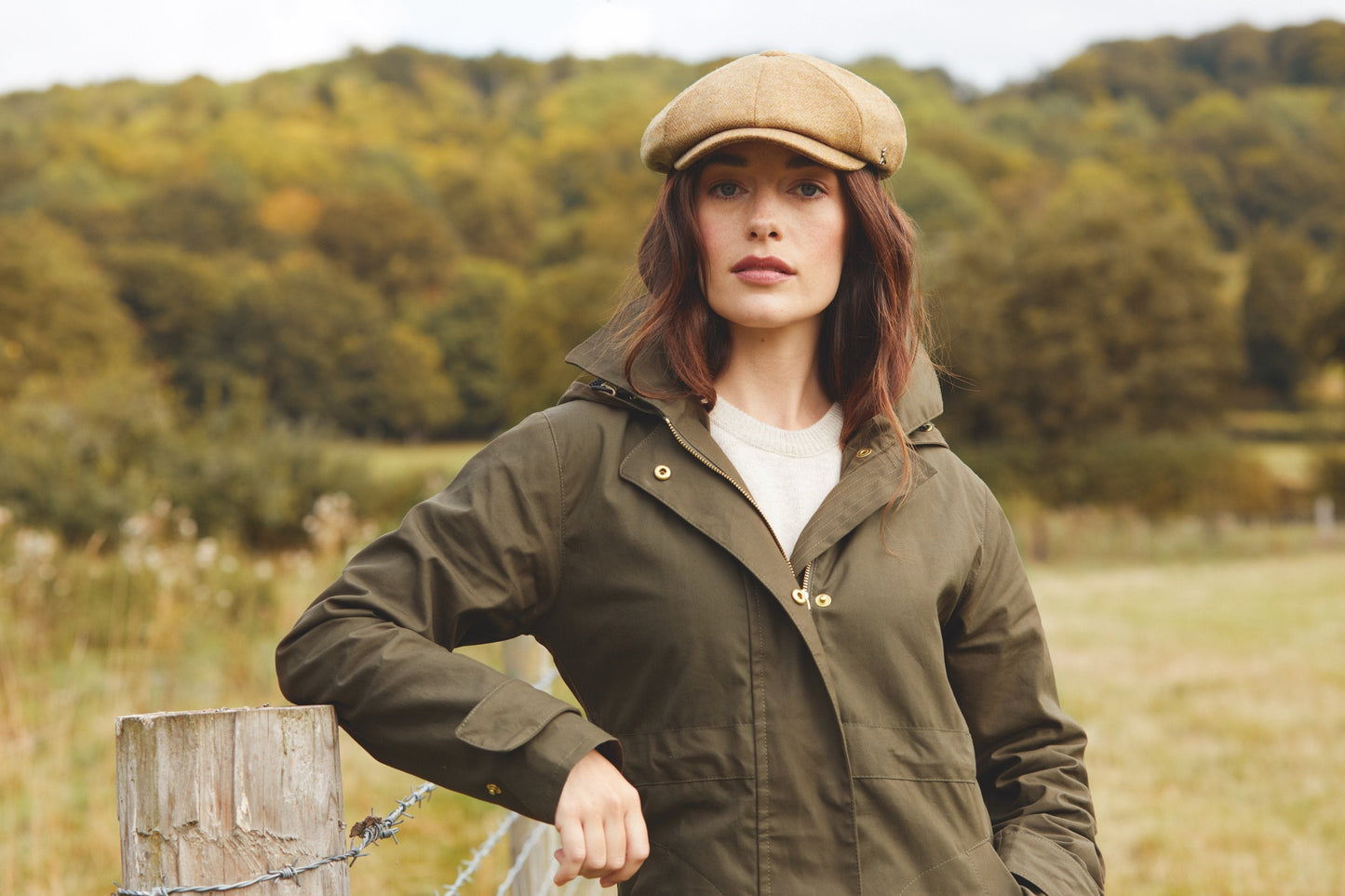 Hicks & Brown The Felsham Tweed Baker Boy Cap in Russet