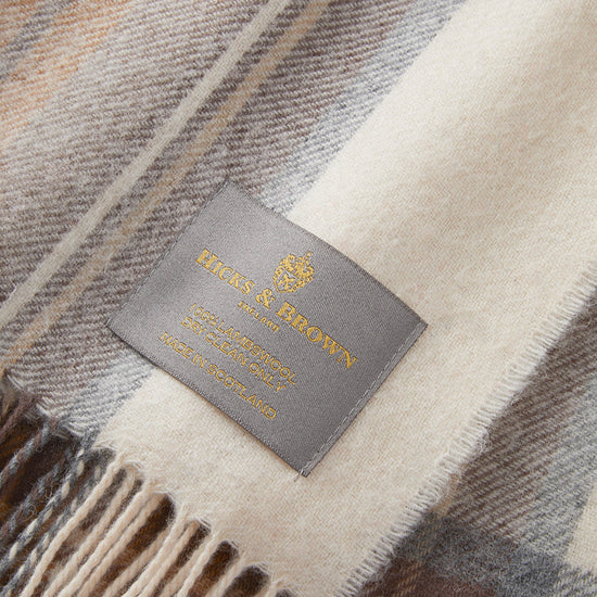 Hicks & Brown The Fornham Lambswool Scarf in Cream Check