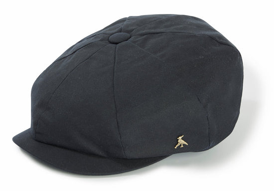 Hicks & Brown The Hengrave Wax Baker Boy Cap in Navy