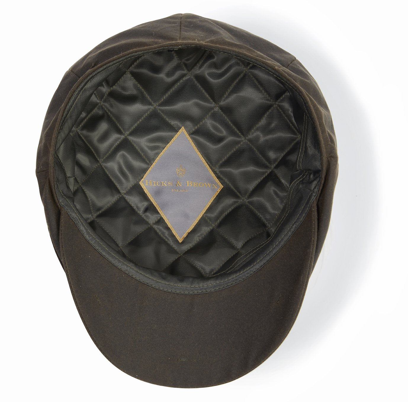 Hicks & Brown The Hengrave Wax Baker Boy Cap in Olive